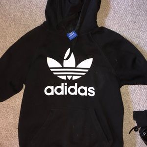 Adidas black trifold hoodie